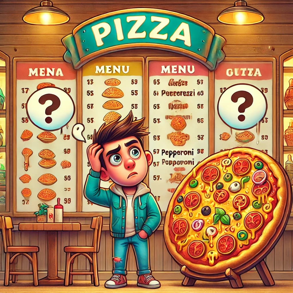 Person ordering pizza